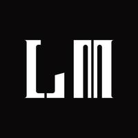 Monograma de logotipo de lm con plantilla de diseño de corte medio vector