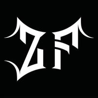 ZF Logo monogram with abstract shape design template vector