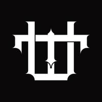 TW Logo monogram with vintage overlapping linked style design template vector
