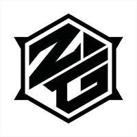 ZG Logo monogram design template vector