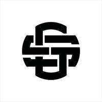 plantilla de diseño de monograma de logotipo gs vector