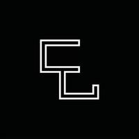 CL Logo monogram with line style design template vector