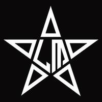 Monograma de logotipo de lm con plantilla de diseño de forma de estrella vector