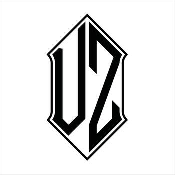 Logo monogram with shieldshape and outline design template vector icon abstract