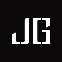 JG Logo monogram with middle slice design template vector