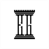 EG Logo monogram with pillar shape design template vector