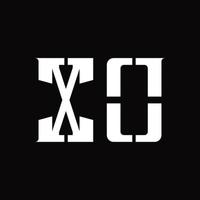 XO Logo monogram with middle slice design template vector
