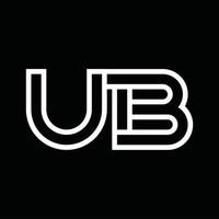 monograma del logotipo ub con espacio negativo de estilo de línea vector