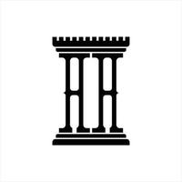 AA Logo monogram with pillar shape design template vector