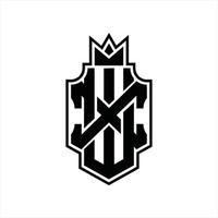 WX Logo monogram design template vector