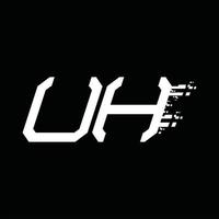 plantilla de diseño de tecnología de velocidad abstracta de monograma de logotipo uh vector