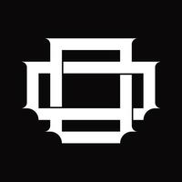 OO Logo monogram with vintage overlapping linked style design template vector