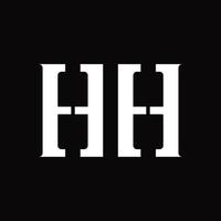HH Logo monogram with middle slice design template vector