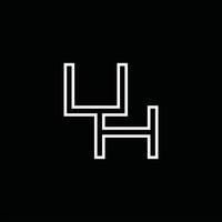 monograma de logotipo uh con plantilla de diseño de estilo de línea vector
