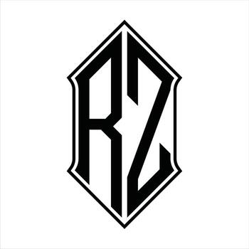 Logo monogram with shieldshape and outline design template vector icon abstract