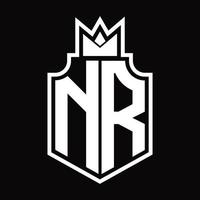 NR Logo monogram design template vector