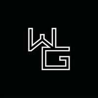 monograma de logotipo wg con plantilla de diseño de estilo de línea vector