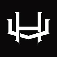 VH Logo monogram with vintage overlapping linked style design template vector
