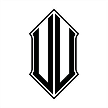 Logo monogram with shieldshape and outline design template vector icon abstract