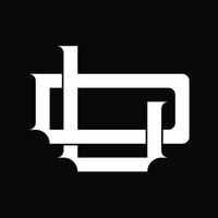 DL Logo monogram with vintage overlapping linked style design template vector