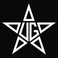 UG Logo monogram with star shape design template vector