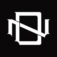 ND Logo monogram with vintage overlapping linked style design template vector