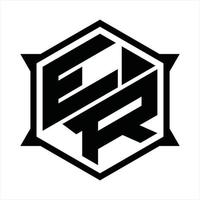 ER Logo monogram design template vector