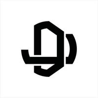DJ Logo monogram design template vector
