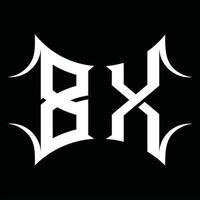 monograma del logotipo bx con plantilla de diseño de forma abstracta vector