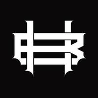 BH Logo monogram with vintage overlapping linked style design template vector