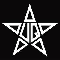 monograma de logotipo uq con plantilla de diseño de forma de estrella vector