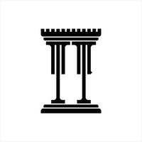 TT Logo monogram with pillar shape design template vector