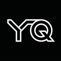 YQ Logo monogram with line style negative space vector