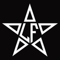 Monograma de logotipo lf con plantilla de diseño de forma de estrella vector