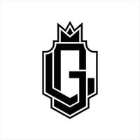 plantilla de diseño de monograma de logotipo gl vector