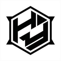 HY Logo monogram design template vector