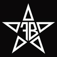 FB Logo monogram with star shape design template vector