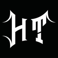 monograma de logotipo ht con plantilla de diseño de forma abstracta vector