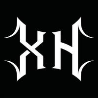 monograma del logotipo xh con plantilla de diseño de forma abstracta vector