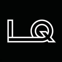 LQ Logo monogram with line style negative space vector