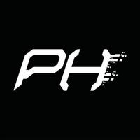 PH Logo monogram abstract speed technology design template vector