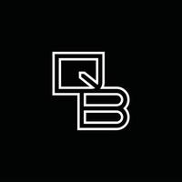 QB Logo monogram with line style design template vector