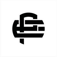 PE Logo monogram design template vector