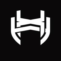 XH Logo monogram vintage design template vector
