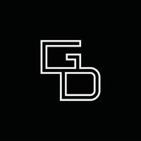 monograma del logotipo gd con plantilla de diseño de estilo de línea vector