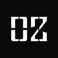 OZ Logo monogram with middle slice design template vector