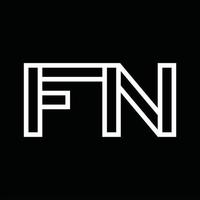 FN Logo monogram with line style negative space vector