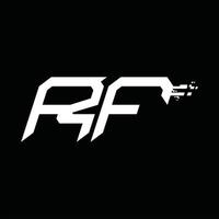 plantilla de diseño de tecnología de velocidad abstracta de monograma de logotipo rf vector