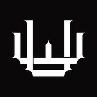 WU Logo monogram with vintage overlapping linked style design template vector