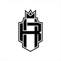 plantilla de diseño de monograma de logotipo hr vector